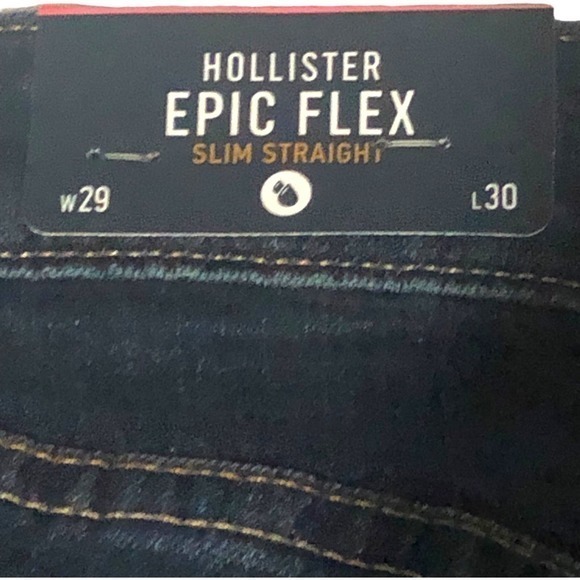 Hollister Epic Flex Slim Straight Mid-rise/waist Jeans‎ Dark Denim W29/L30 - Picture 3 of 6